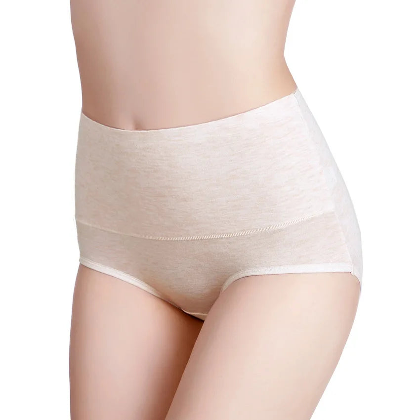3Pcs Women's Underwear Plus Size High Waist Panties for Women Lingeries Cotton Briefs Underpant Breathable Female Intimates Lady