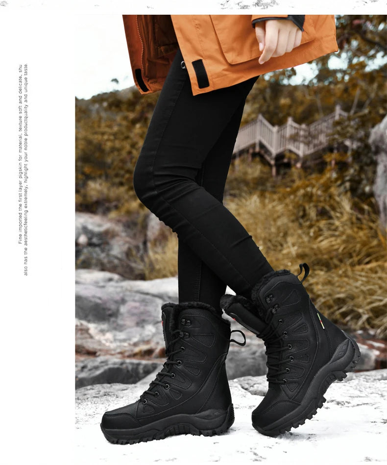 Moipheng Winter Boots Women Super Warm Plus Size 36-46 Mid-Calf Motorcycle Boots Warm Plush Platform Shoes Zapatos Para Mujer