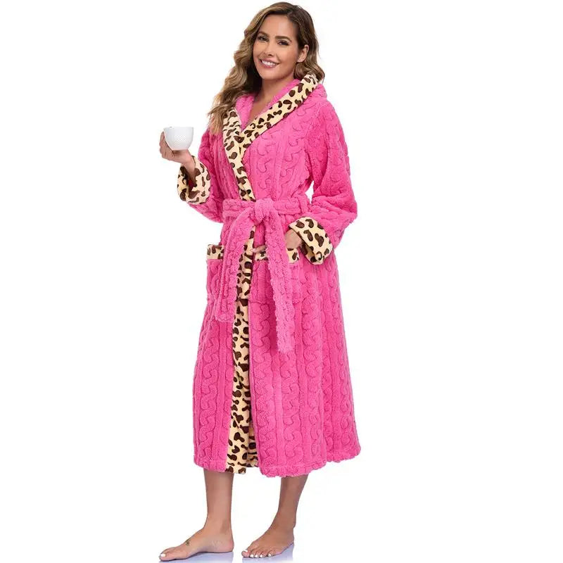 Free Shipping Wholesale Bath Robes Sleepwear Soft Bathrobe pink Striped Pyjamas Women Sleepwear