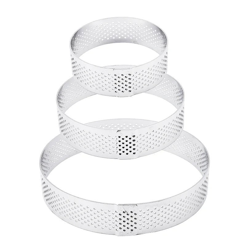 FAIS DU Perforated Round Tart Ring Stainless Steel Fruit Pie Tartlet Mold for Baking DIY Dessert Cake Mousse Molds Kitchen Tools