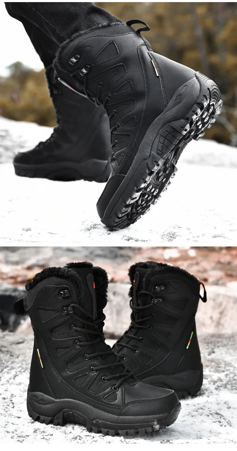 Moipheng Winter Boots Women Super Warm Plus Size 36-46 Mid-Calf Motorcycle Boots Warm Plush Platform Shoes Zapatos Para Mujer