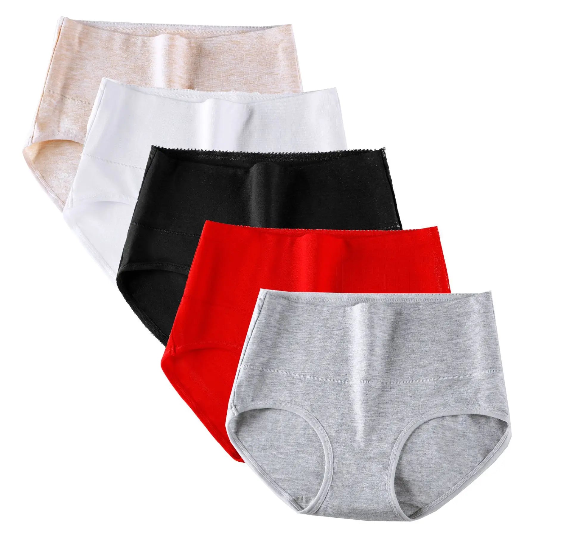 3Pcs Women's Underwear Plus Size High Waist Panties for Women Lingeries Cotton Briefs Underpant Breathable Female Intimates Lady