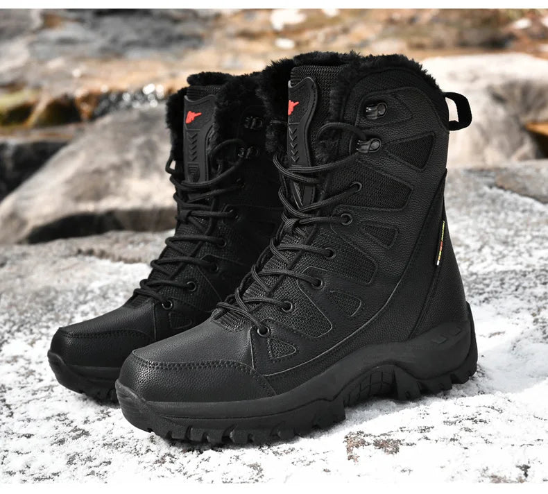 Moipheng Winter Boots Women Super Warm Plus Size 36-46 Mid-Calf Motorcycle Boots Warm Plush Platform Shoes Zapatos Para Mujer