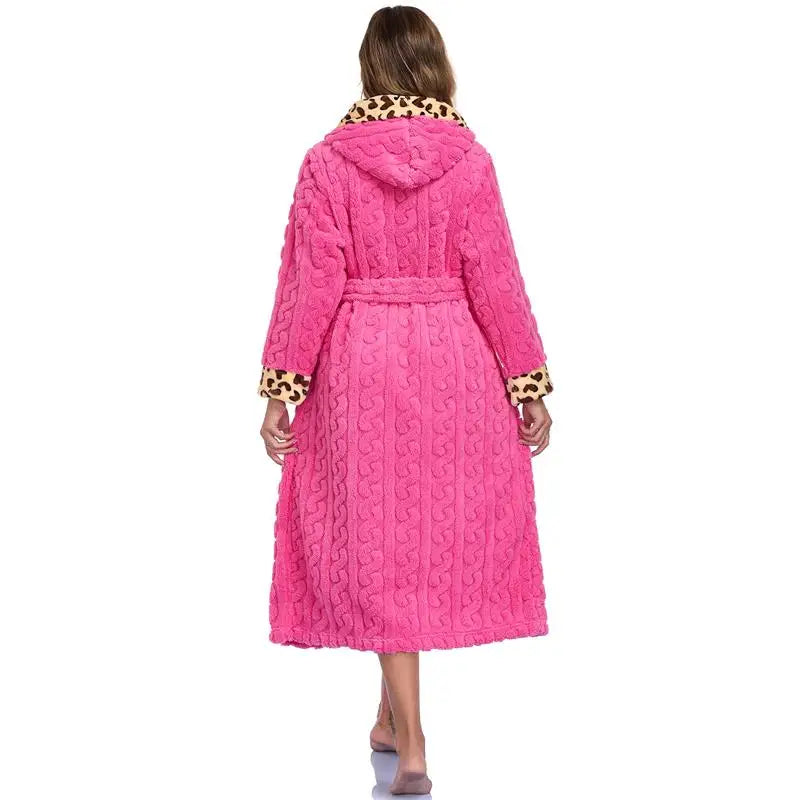 Free Shipping Wholesale Bath Robes Sleepwear Soft Bathrobe pink Striped Pyjamas Women Sleepwear