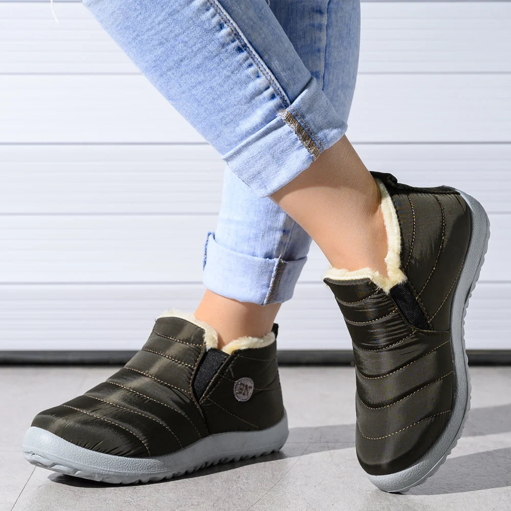 Winter Boots Women Waterproof Snow Women Shoes Flat Casual Winter Shoes Ankle Boots for Women plus Size Couple shoes Non-Slip