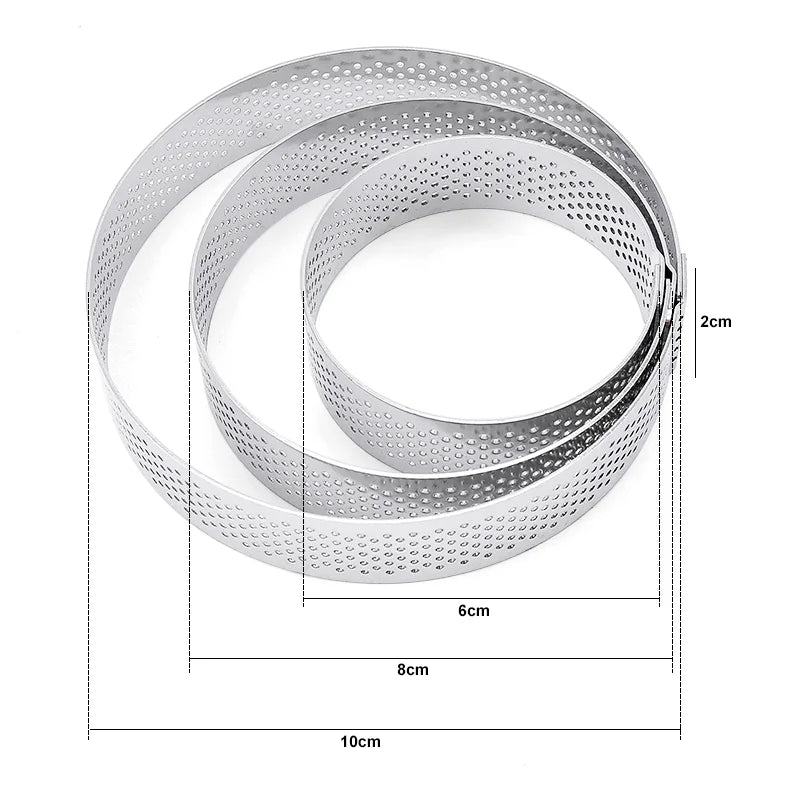 FAIS DU Perforated Round Tart Ring Stainless Steel Fruit Pie Tartlet Mold for Baking DIY Dessert Cake Mousse Molds Kitchen Tools