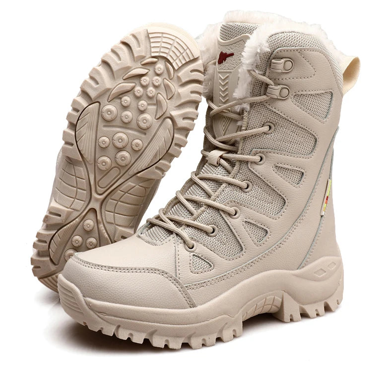 Moipheng Winter Boots Women Super Warm Plus Size 36-46 Mid-Calf Motorcycle Boots Warm Plush Platform Shoes Zapatos Para Mujer
