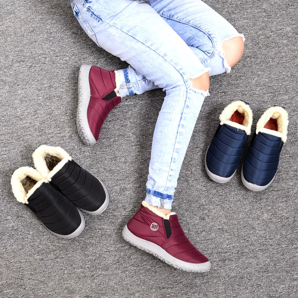 Winter Boots Women Waterproof Snow Women Shoes Flat Casual Winter Shoes Ankle Boots for Women plus Size Couple shoes Non-Slip
