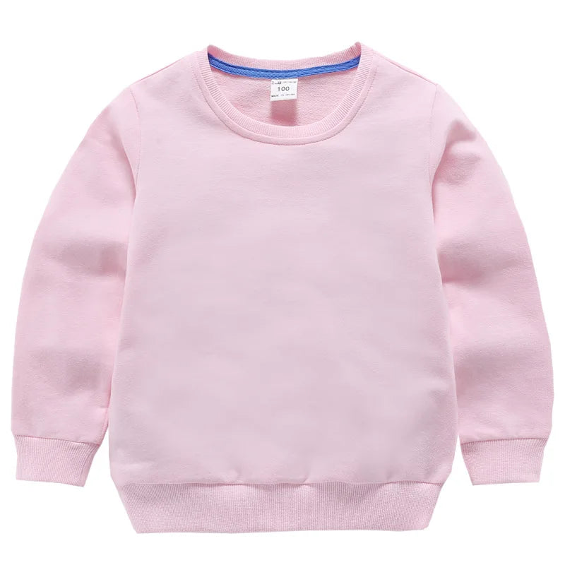 DE PEACH 2026 Spring Baby Girls Boys Sweatshirts Kids O-Neck Cotton Pullover Shirts Children Casual Loose Bottoming Tops Clothes