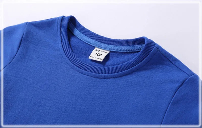 DE PEACH 2026 Spring Baby Girls Boys Sweatshirts Kids O-Neck Cotton Pullover Shirts Children Casual Loose Bottoming Tops Clothes