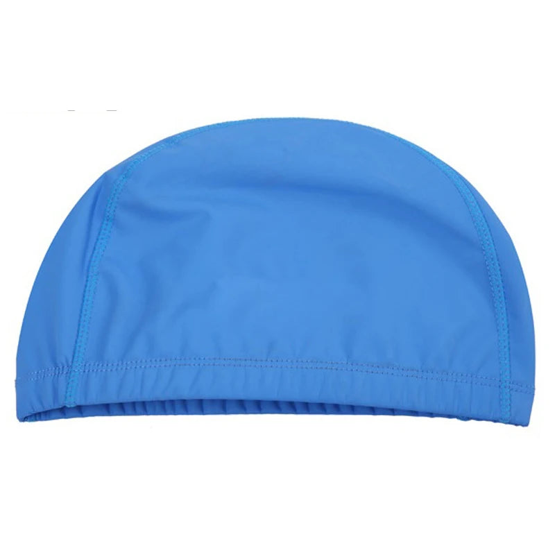 PU Fabric Swimming Cap Men Women Waterproof Swim Pool Hat Water Sport Protect Ears Long Hair Bathing Caps Plus Size for Adults