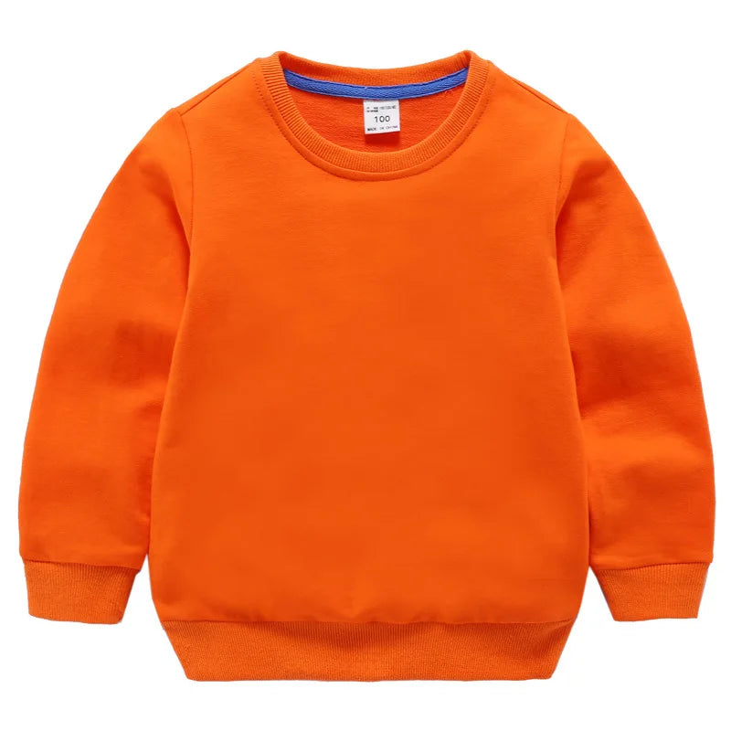 DE PEACH 2026 Spring Baby Girls Boys Sweatshirts Kids O-Neck Cotton Pullover Shirts Children Casual Loose Bottoming Tops Clothes