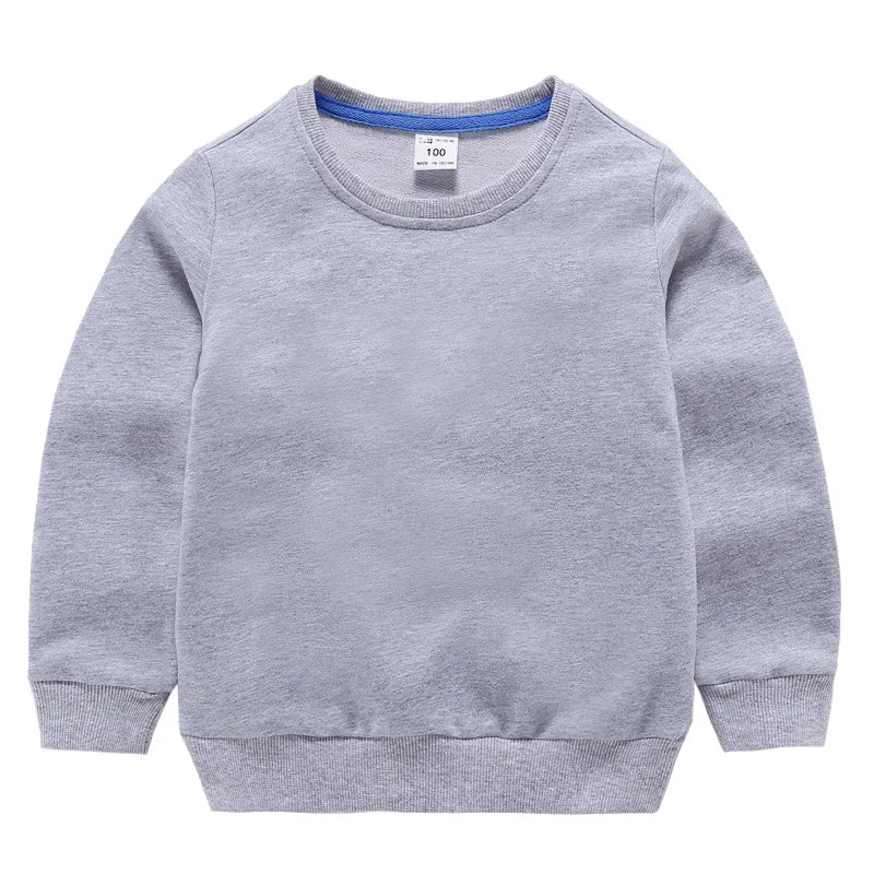 DE PEACH 2026 Spring Baby Girls Boys Sweatshirts Kids O-Neck Cotton Pullover Shirts Children Casual Loose Bottoming Tops Clothes