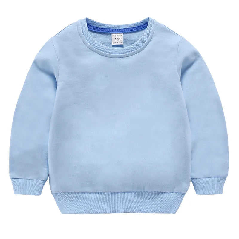 DE PEACH 2026 Spring Baby Girls Boys Sweatshirts Kids O-Neck Cotton Pullover Shirts Children Casual Loose Bottoming Tops Clothes