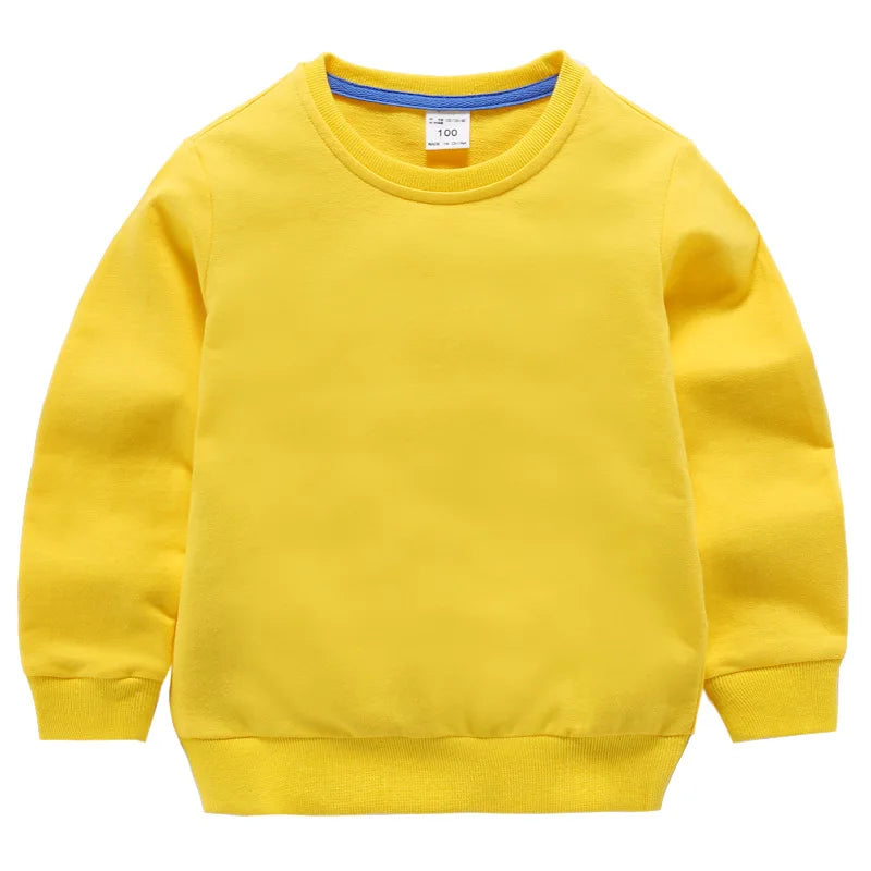 DE PEACH 2026 Spring Baby Girls Boys Sweatshirts Kids O-Neck Cotton Pullover Shirts Children Casual Loose Bottoming Tops Clothes