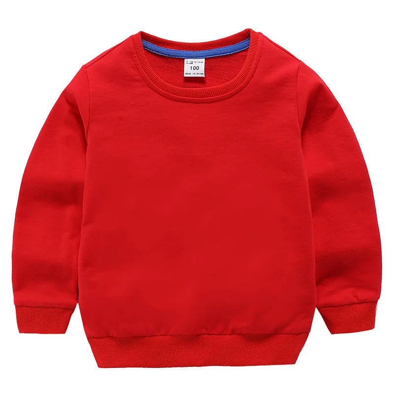DE PEACH 2026 Spring Baby Girls Boys Sweatshirts Kids O-Neck Cotton Pullover Shirts Children Casual Loose Bottoming Tops Clothes
