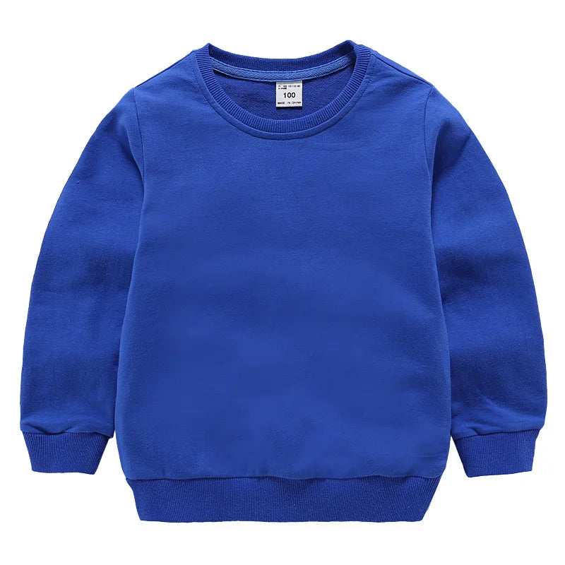 DE PEACH 2026 Spring Baby Girls Boys Sweatshirts Kids O-Neck Cotton Pullover Shirts Children Casual Loose Bottoming Tops Clothes