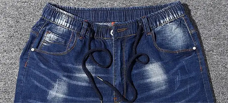 Extra large size men's denim shorts oversized men's elastic waist knee length summer loose shorts men plus size 9XL 8XL 7XL 6XL