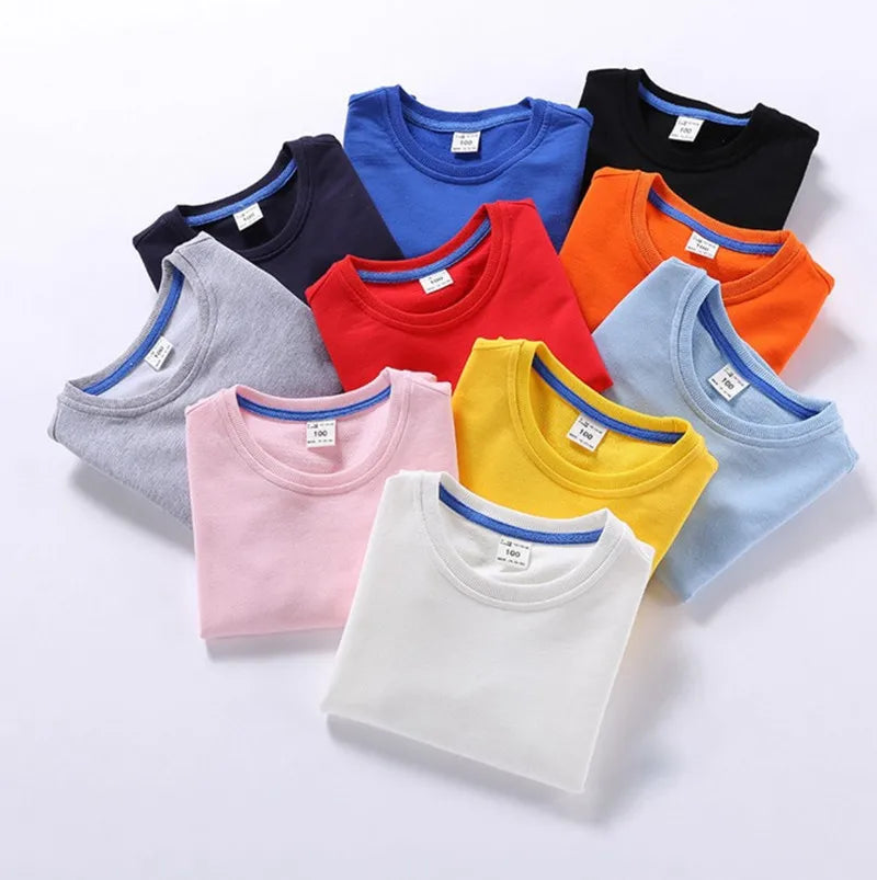 DE PEACH 2026 Spring Baby Girls Boys Sweatshirts Kids O-Neck Cotton Pullover Shirts Children Casual Loose Bottoming Tops Clothes