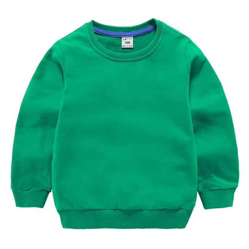 DE PEACH 2026 Spring Baby Girls Boys Sweatshirts Kids O-Neck Cotton Pullover Shirts Children Casual Loose Bottoming Tops Clothes