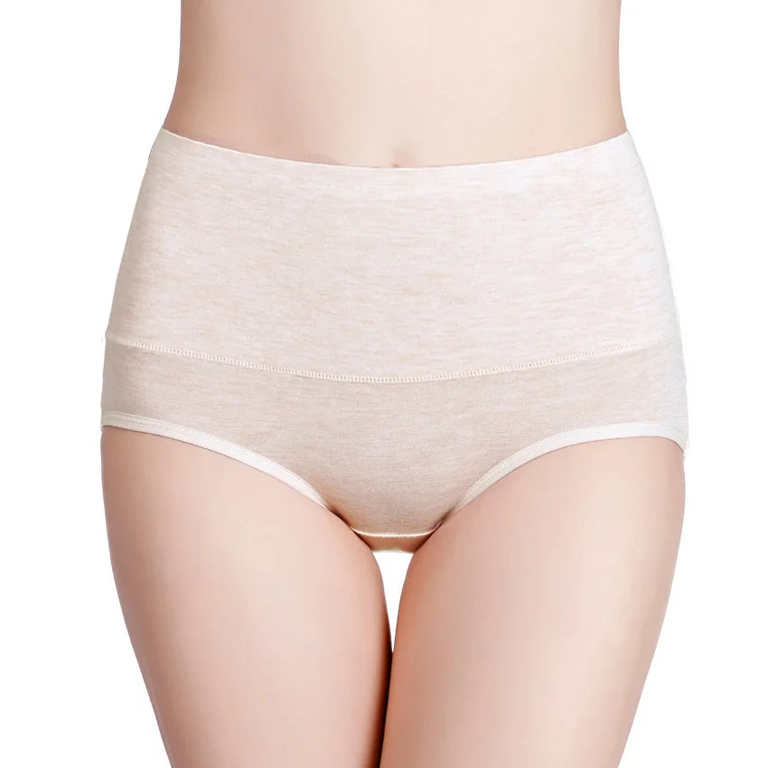 3Pcs Women's Underwear Plus Size High Waist Panties for Women Lingeries Cotton Briefs Underpant Breathable Female Intimates Lady