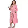 Free Shipping Wholesale Bath Robes Sleepwear Soft Bathrobe pink Striped Pyjamas Women Sleepwear