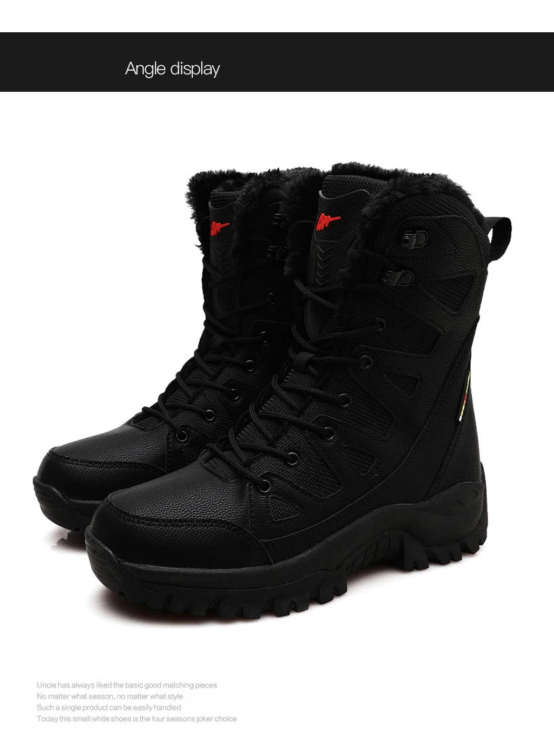 Moipheng Winter Boots Women Super Warm Plus Size 36-46 Mid-Calf Motorcycle Boots Warm Plush Platform Shoes Zapatos Para Mujer