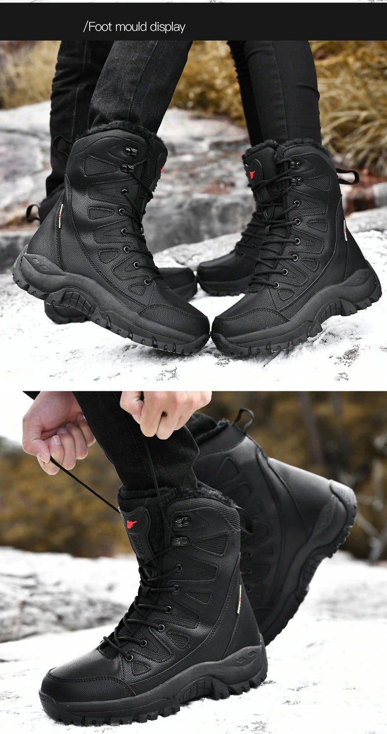 Moipheng Winter Boots Women Super Warm Plus Size 36-46 Mid-Calf Motorcycle Boots Warm Plush Platform Shoes Zapatos Para Mujer