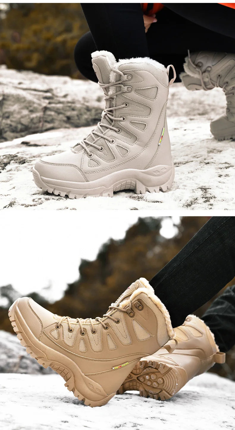 Moipheng Winter Boots Women Super Warm Plus Size 36-46 Mid-Calf Motorcycle Boots Warm Plush Platform Shoes Zapatos Para Mujer