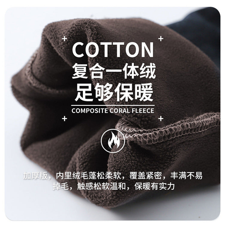Boys Fleece Lined Jeans Side Stripe Autumn Winter Loose Soft Straight Leg Wide Denim Pants Warm Trousers for Teenage Children