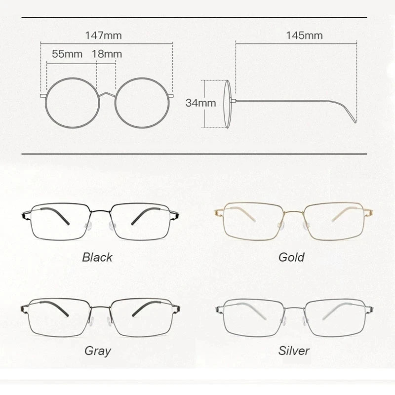 Men Business Reading Glasses Anti-Blue Light Titanium Alloy Frame Male Hyperopia Presbyopia Prescription Glasses