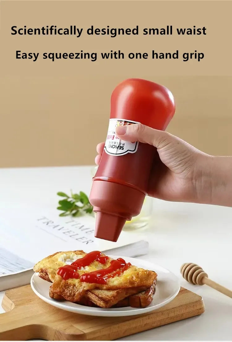 1/2/3pcs Squeeze Sauce Bottle Leak Proof Refillable Condiment Container For Salad Ketchup Honey Jam Squeeze Sauce Bottle Kitchen
