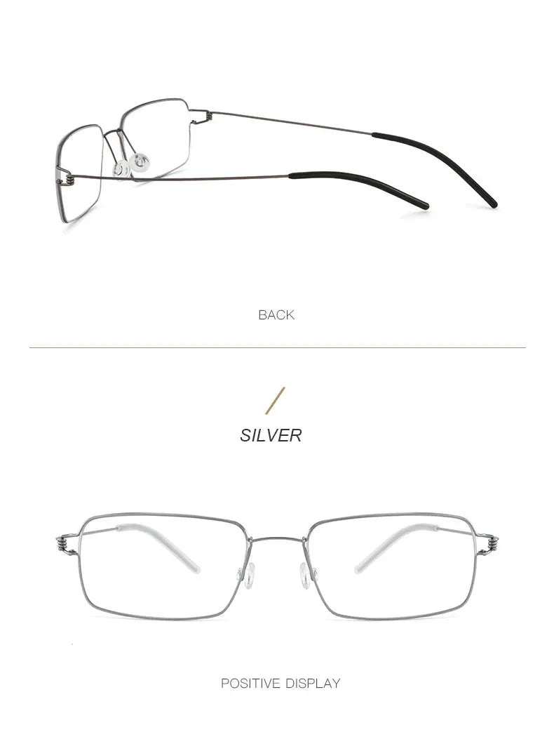 Men Business Reading Glasses Anti-Blue Light Titanium Alloy Frame Male Hyperopia Presbyopia Prescription Glasses