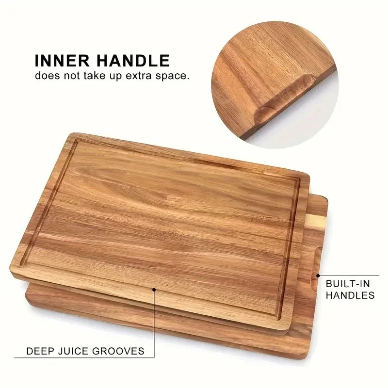 Beech Walnut Wooden Cutting Board Kitchen Chopping Block Cheese Meat Butcher Block - Durable Wood Cutting Board for Kitchen To