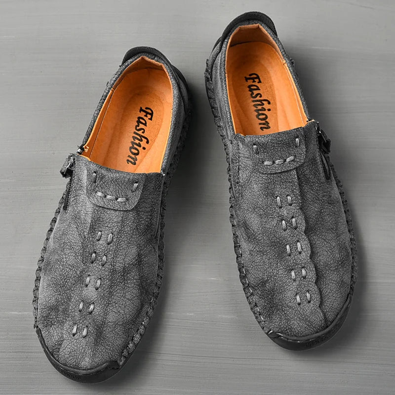 Comfortable Leather Men Shoes Casual Slip On Men Loafers Qlity Split Leather Shoes Men Flats Hot Sale Moccasins Shoes Plus Size