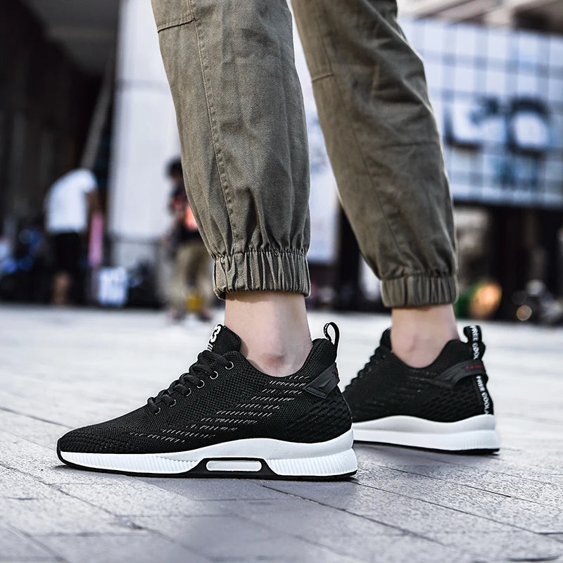 Sneakers Men Height Increase Insoles 6cm Elevator Shoes Chunky Taller Heel Lift Plus Size 37-46