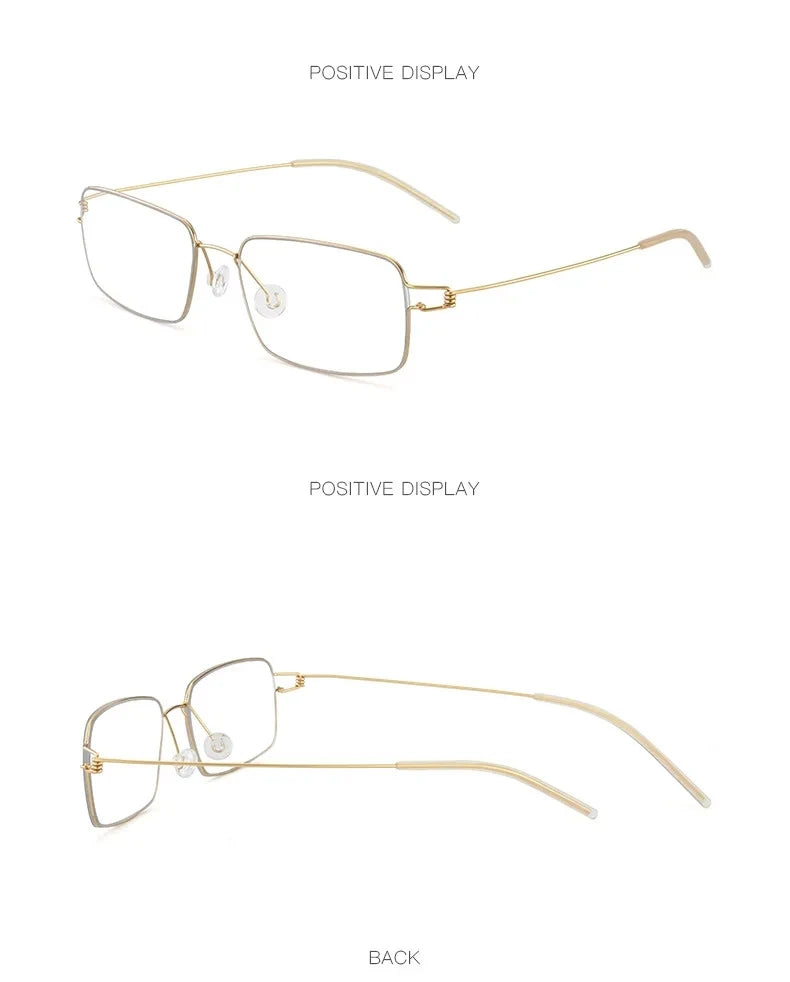 Men Business Reading Glasses Anti-Blue Light Titanium Alloy Frame Male Hyperopia Presbyopia Prescription Glasses