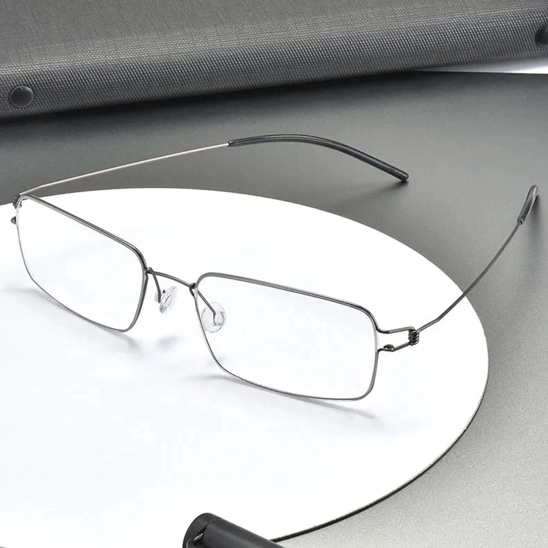 Men Business Reading Glasses Anti-Blue Light Titanium Alloy Frame Male Hyperopia Presbyopia Prescription Glasses