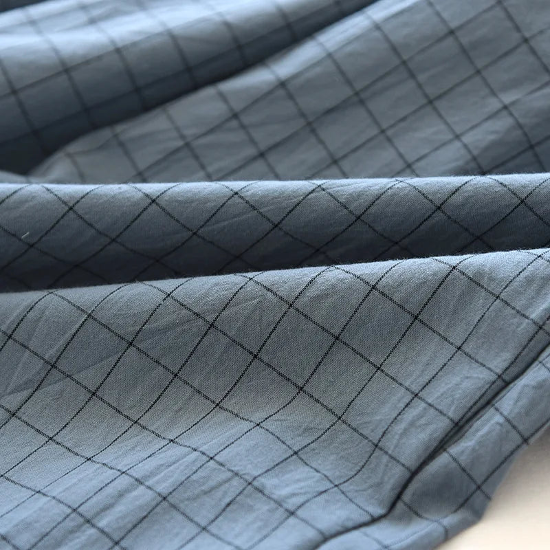 Men Pajama Pants Plaid Design Cotton Pajamas Long Trouser for Spring and Summer Thin Style Loose-Fitting Plus Size Men Pants