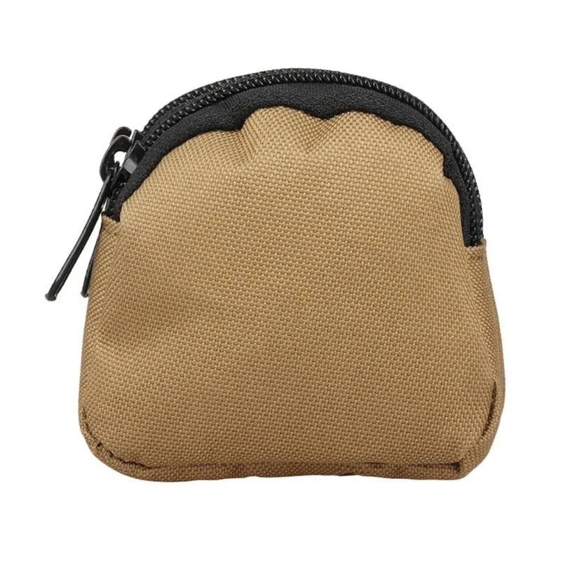 Nylon Double Zipper Pocket Coin Purse Men Tactical Molle Pouch Lightweight Outdoor Small Card Holder Keys Storage Belt Waist Bag
