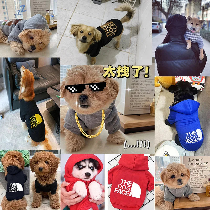 Pet Hoodies Clothes Winter Warm Dog Hoodie Large Dog Clothing Dog Fans Fashion For Chihuahua French Bulldog Costume