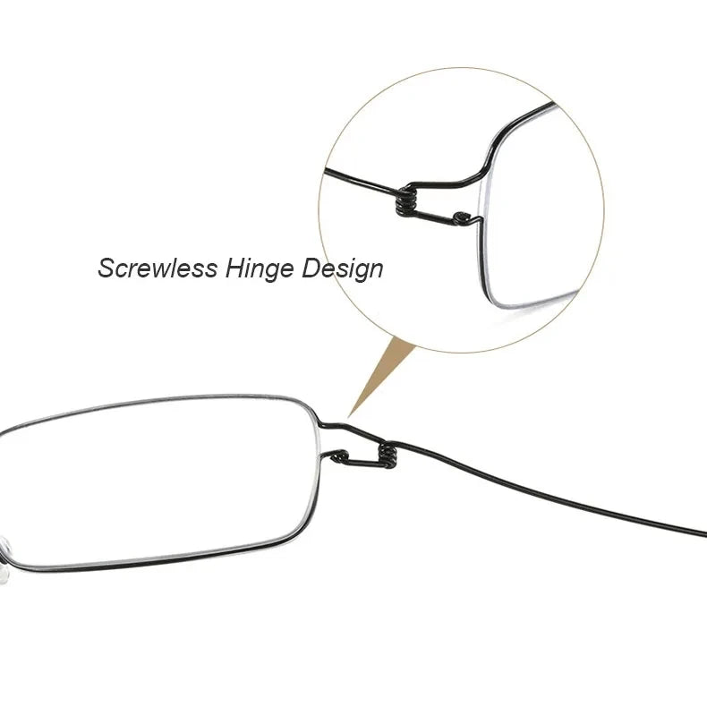 Men Business Reading Glasses Anti-Blue Light Titanium Alloy Frame Male Hyperopia Presbyopia Prescription Glasses