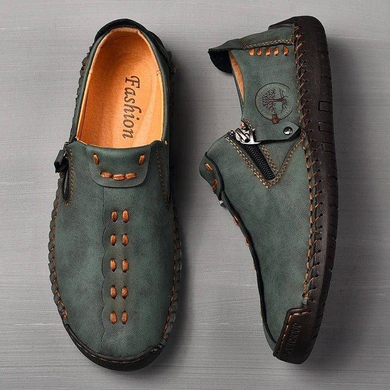 Comfortable Leather Men Shoes Casual Slip On Men Loafers Qlity Split Leather Shoes Men Flats Hot Sale Moccasins Shoes Plus Size