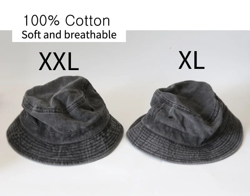 Big Head Plus Size Bucket Hat for Men  Pure Cotton Panama Fisherman Hat Korean Man Women 59cm 60cm 62cm 63cm Sun Hat