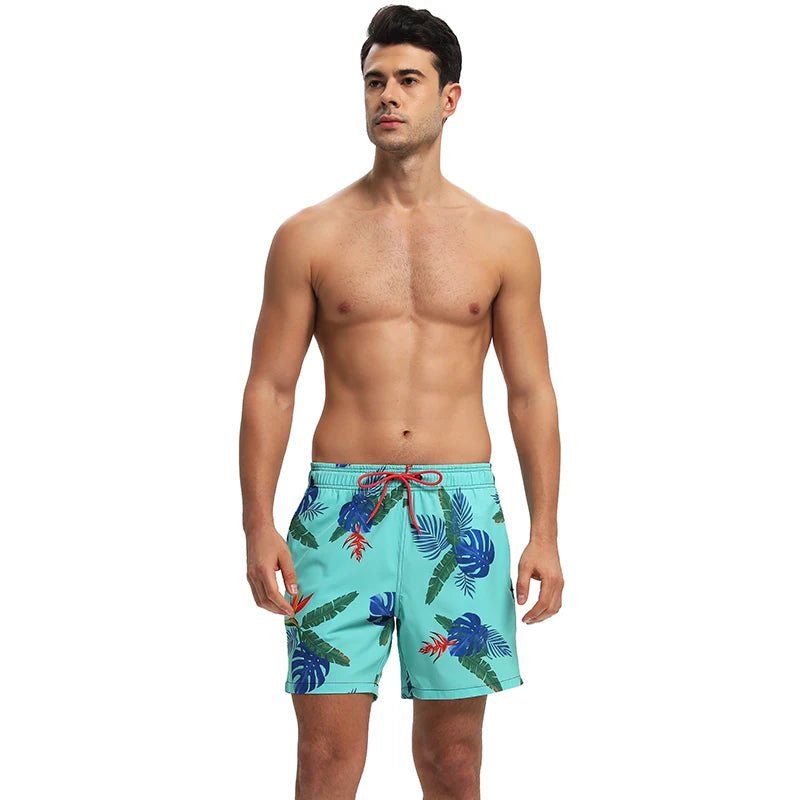 Escatch 2026 Summer New Arrival Mens Shorts Gym Classic Polyester Printing Quick Dry With Pockets Maillot De Bain Homme Swimsuit