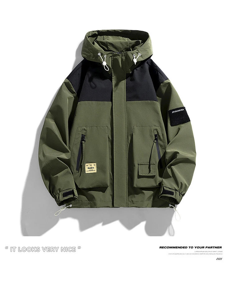 2024 Men's Waterproof Jacket Fashion Casual Hoodies Coat Streetwear Autumn Anti-wind Jacket Outdoor Travel Climbing Outerwear