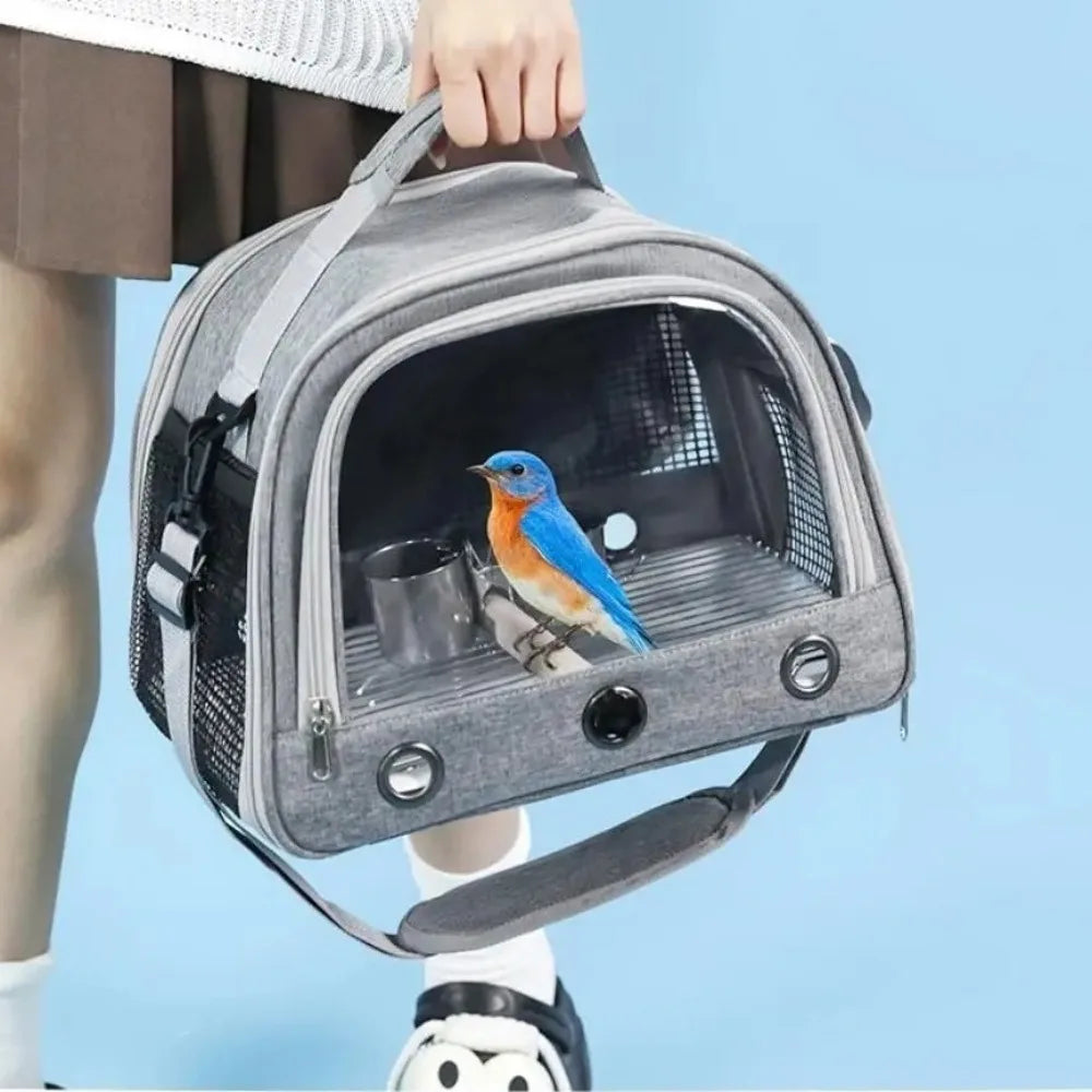 Breathable Portable Parrot Travel Bag with Tray Large Capacity Parrot Carrier Bag Comfortable Bird Backpack Pet Supplies