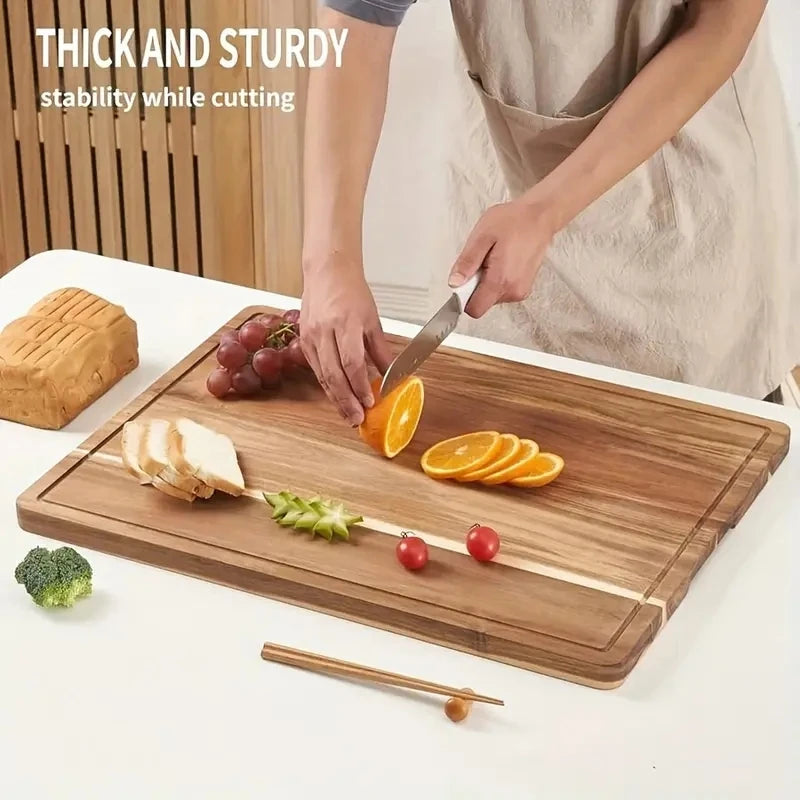 Beech Walnut Wooden Cutting Board Kitchen Chopping Block Cheese Meat Butcher Block - Durable Wood Cutting Board for Kitchen To