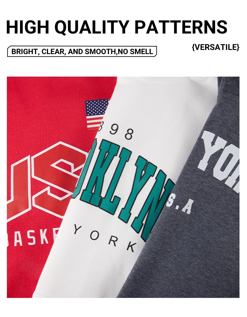 New York Brooklyn 1988 Pattern Men Hoodies Loose Fleece Hoodie All-Match Pocket Pullovers Autumn Multicolor Hoody Casual Tops
