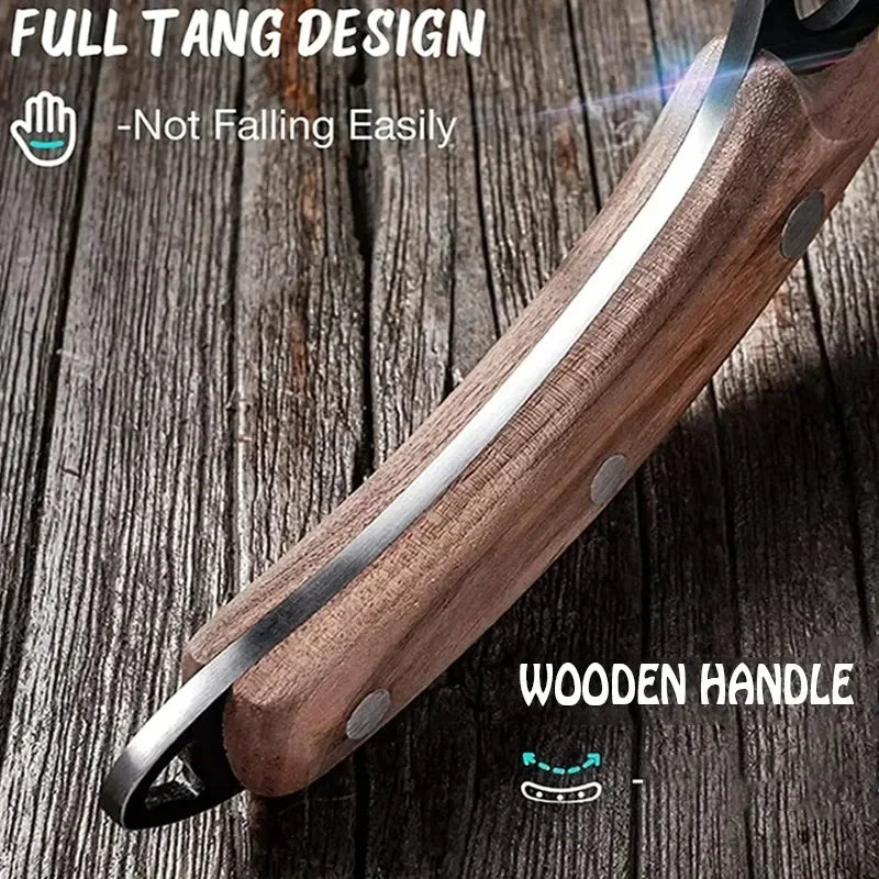 WXCOO Stainless Steel Meat Cleaver Knife Kitchen Sharp Boning Household Fruit Paring BBQ Knife Wooden Handle Kitchen Supplies